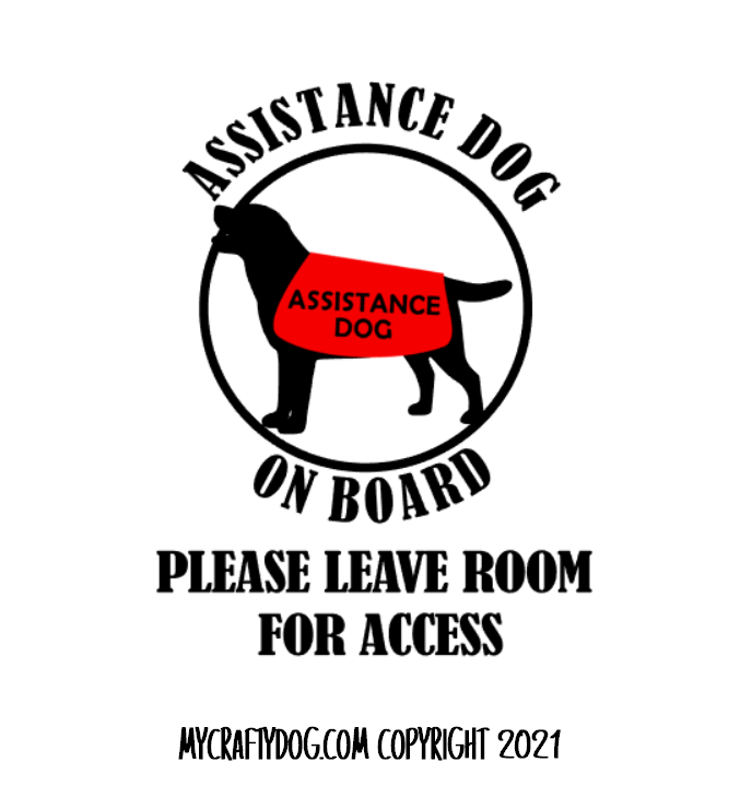 Assistance Dog on Board Please Leave Room Car Sticker