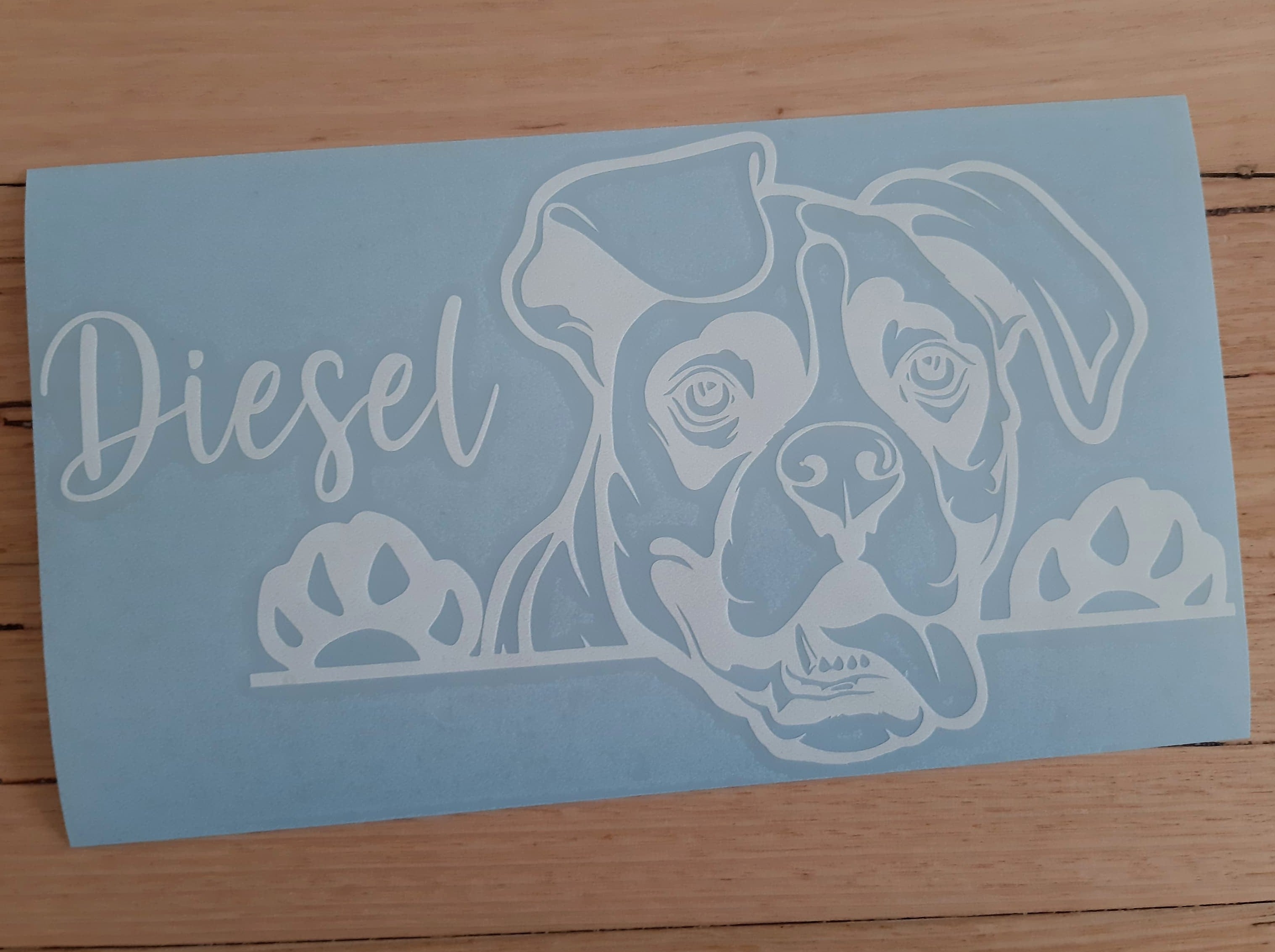 Peeking Boxer Car Sticker - My Crafty Dog