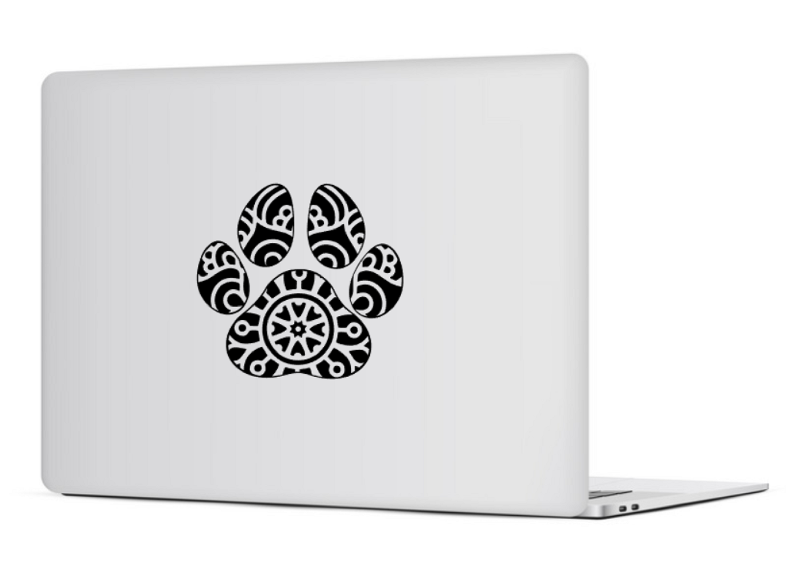 Paw Print Mandala sticker for laptop
