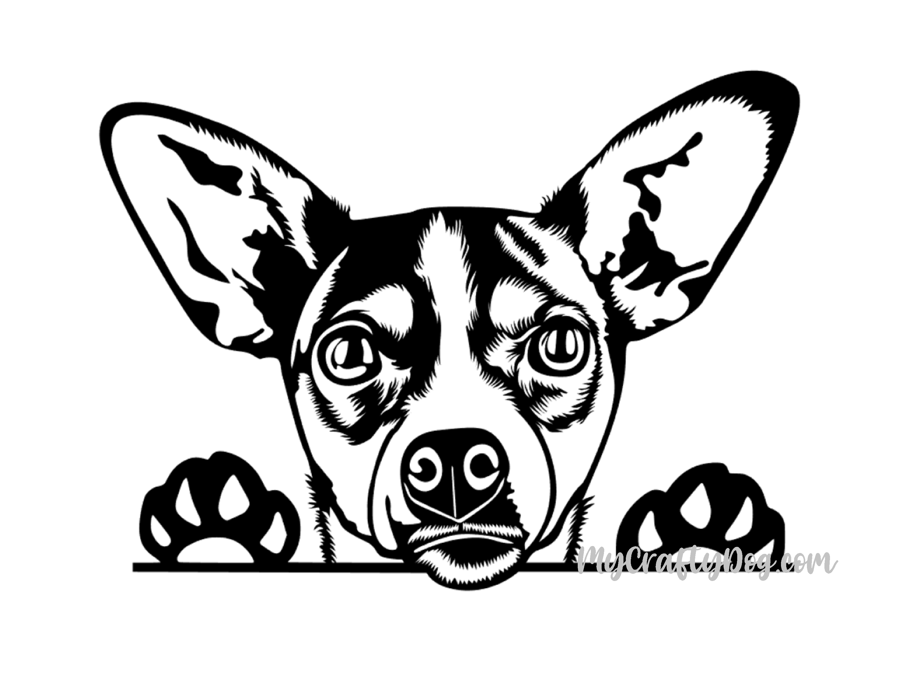 Peeking American Rat Terrier Car Sticker - My Crafty Dog