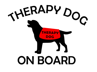 Therapy Dog on Board Car Sticker - My Crafty Dog