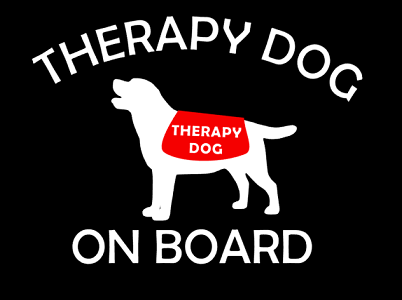 Therapy Dog on Board Car Sticker - My Crafty Dog