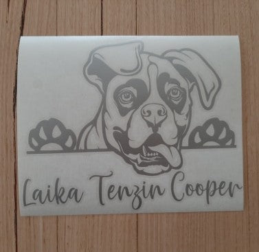 Peeking Boxer Car Sticker - My Crafty Dog
