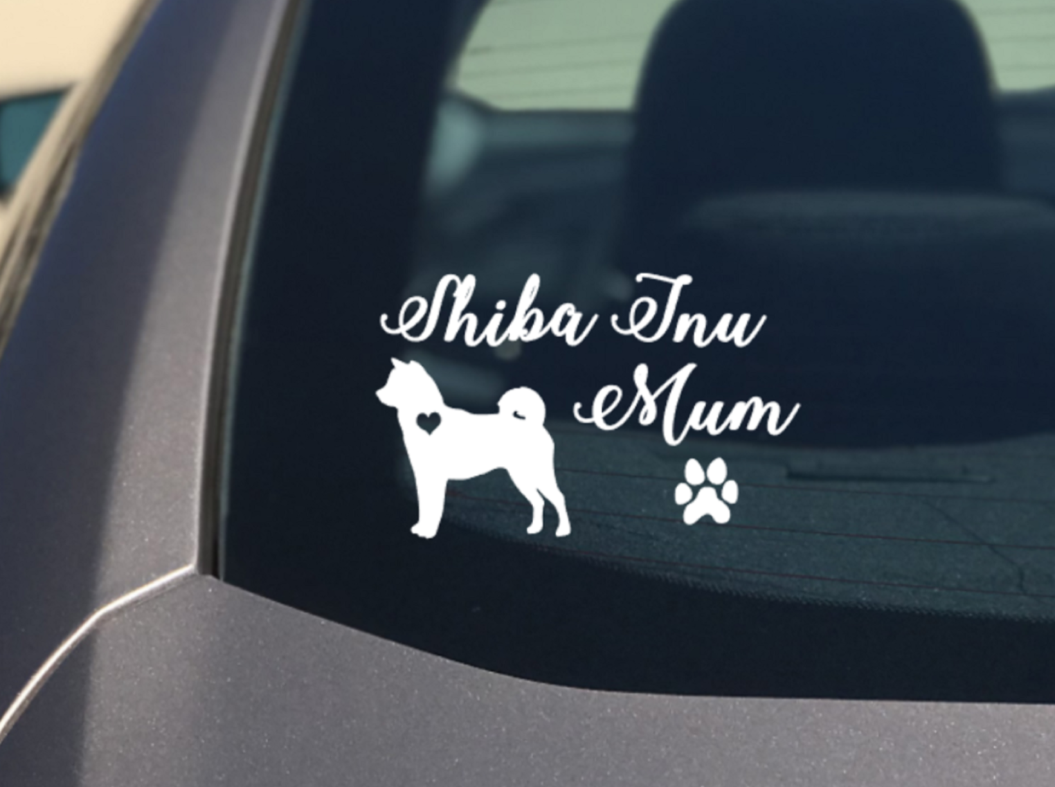 Shiba Inu Mum Sticker / Vinyl Car Decal Dog silhouette gift Shiba Inu Mom Dad