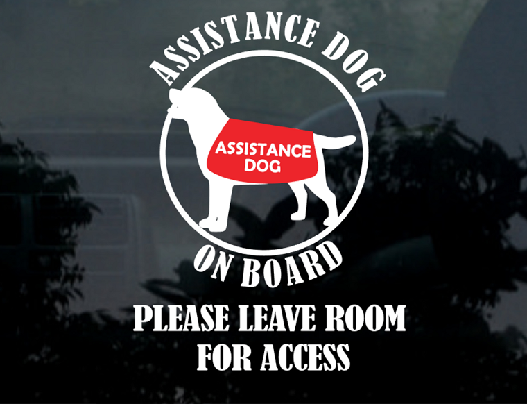 Assistance Dog on Board Please Leave Room Car Sticker