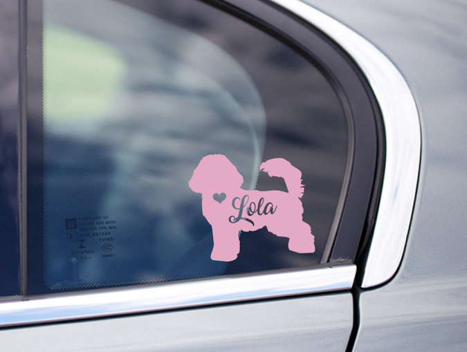 Cavoodle Decal. Customize with Name/Text