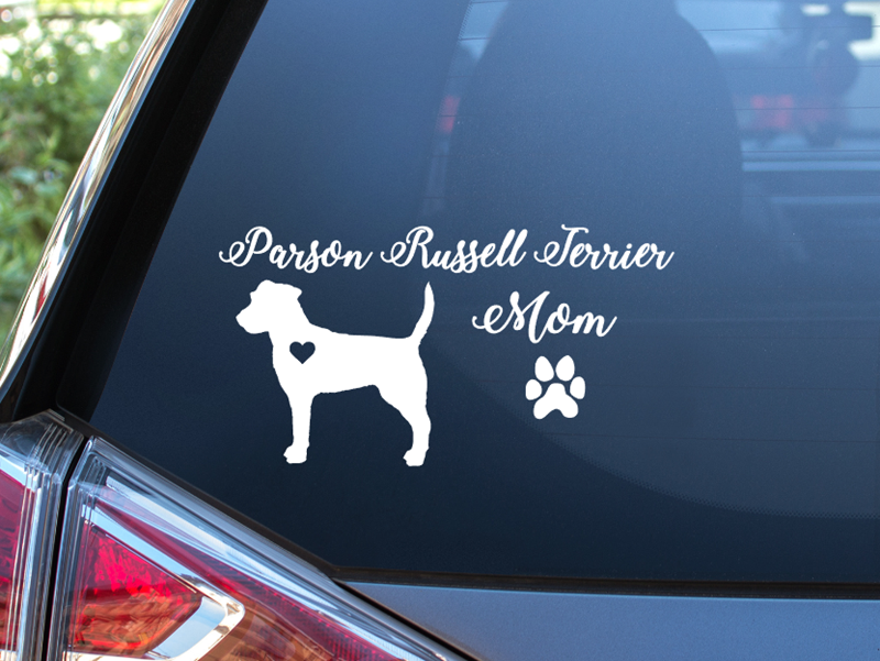 Parson Russell Terrier Mum Sticker (Vinyl Car Decal)