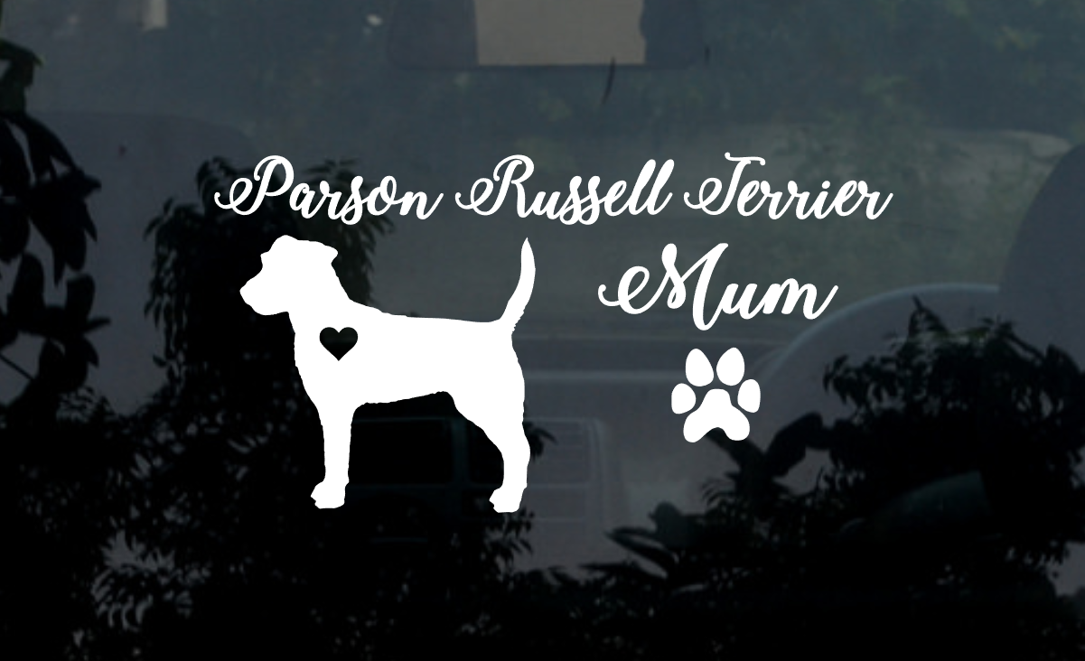 Parson Russell Terrier Mum Sticker (Vinyl Car Decal)