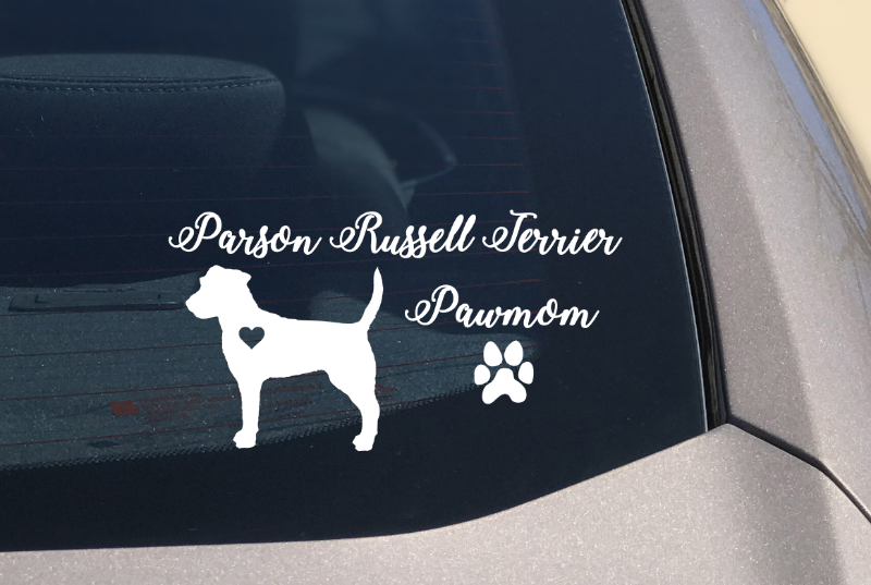 Parson Russell Terrier Mum Sticker (Vinyl Car Decal)