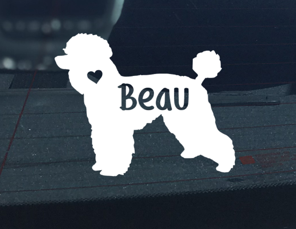 Poodle Silhouette Sticker with name