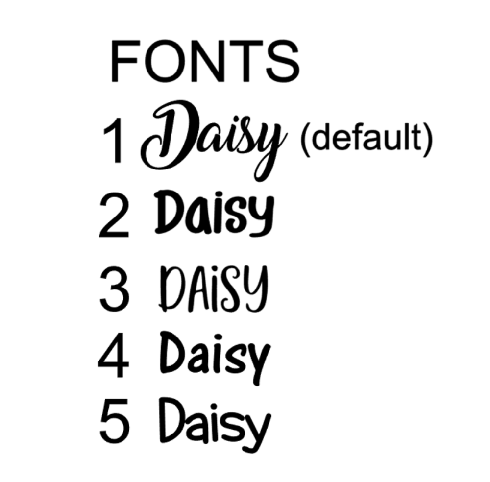 Custom dog decal font options