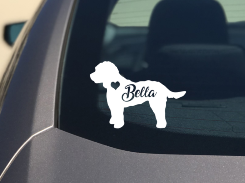 Custom made cockapoo sticker personalized with your spoofles name