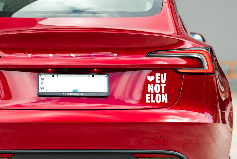 "I Bought This Before Elon Musk Went Crazy" Sticker – Funny Tesla Anti-Elon Decal – Waterproof, UV Resistant – Made In USA