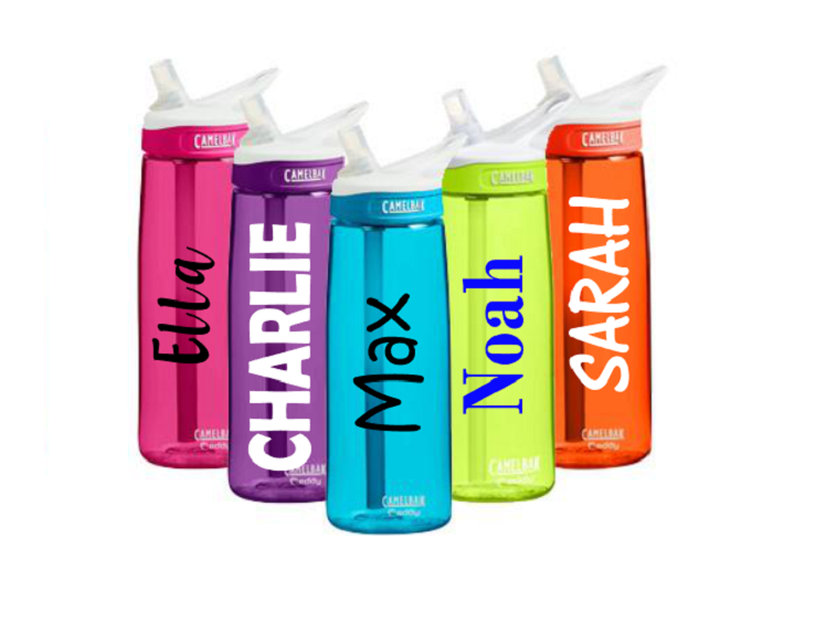 Single Name Personalized Stickers for Water Bottle, Lunchbox etc