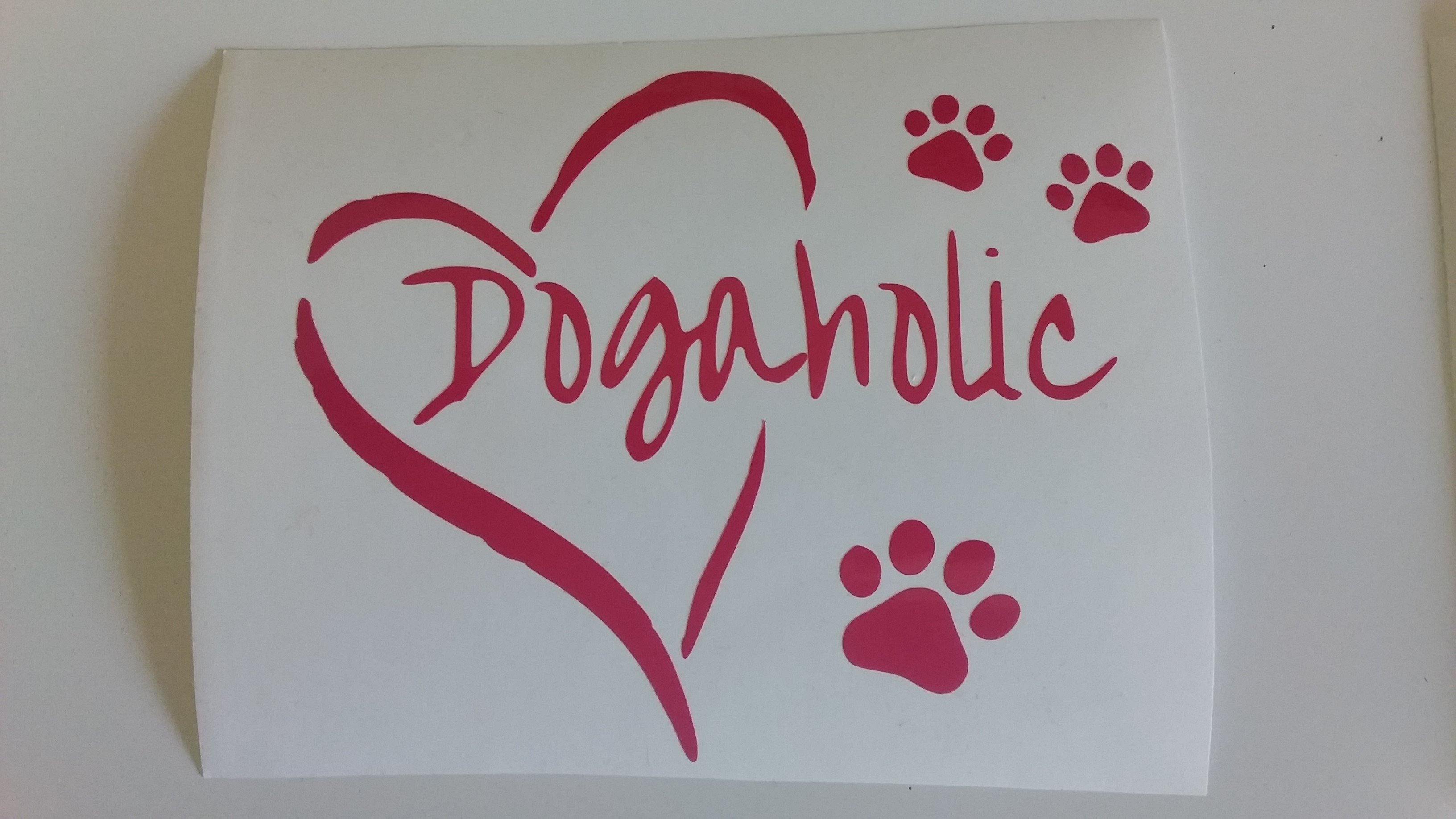 Dogaholic Heart and Paw Dog Car Decal / Sticker - My Crafty Dog