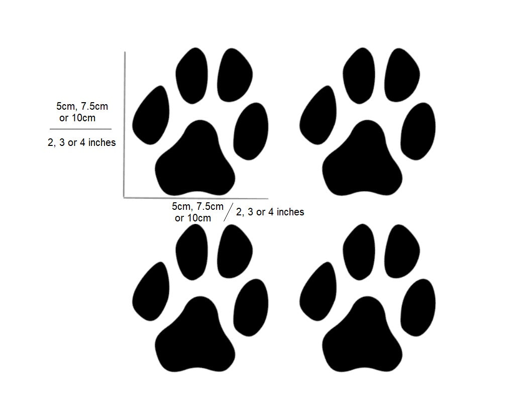 Outdoor Paw Print Stickers Set of 4 - My Crafty Dog
