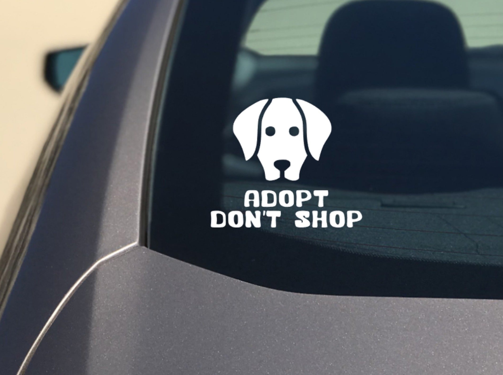 Adopt don't shop car sticker