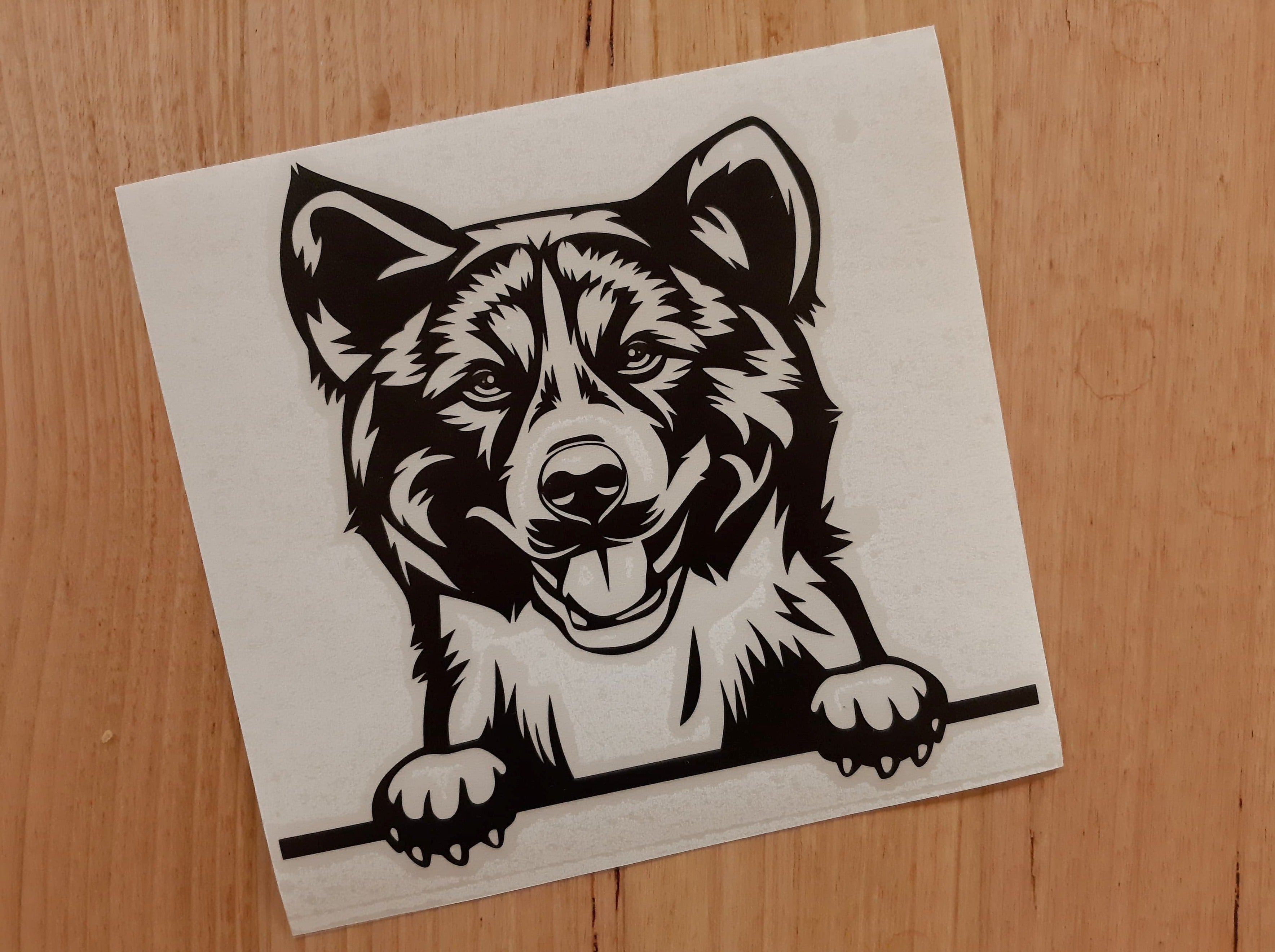 Peeking Akita Sticker Vinyl decal - My Crafty Dog