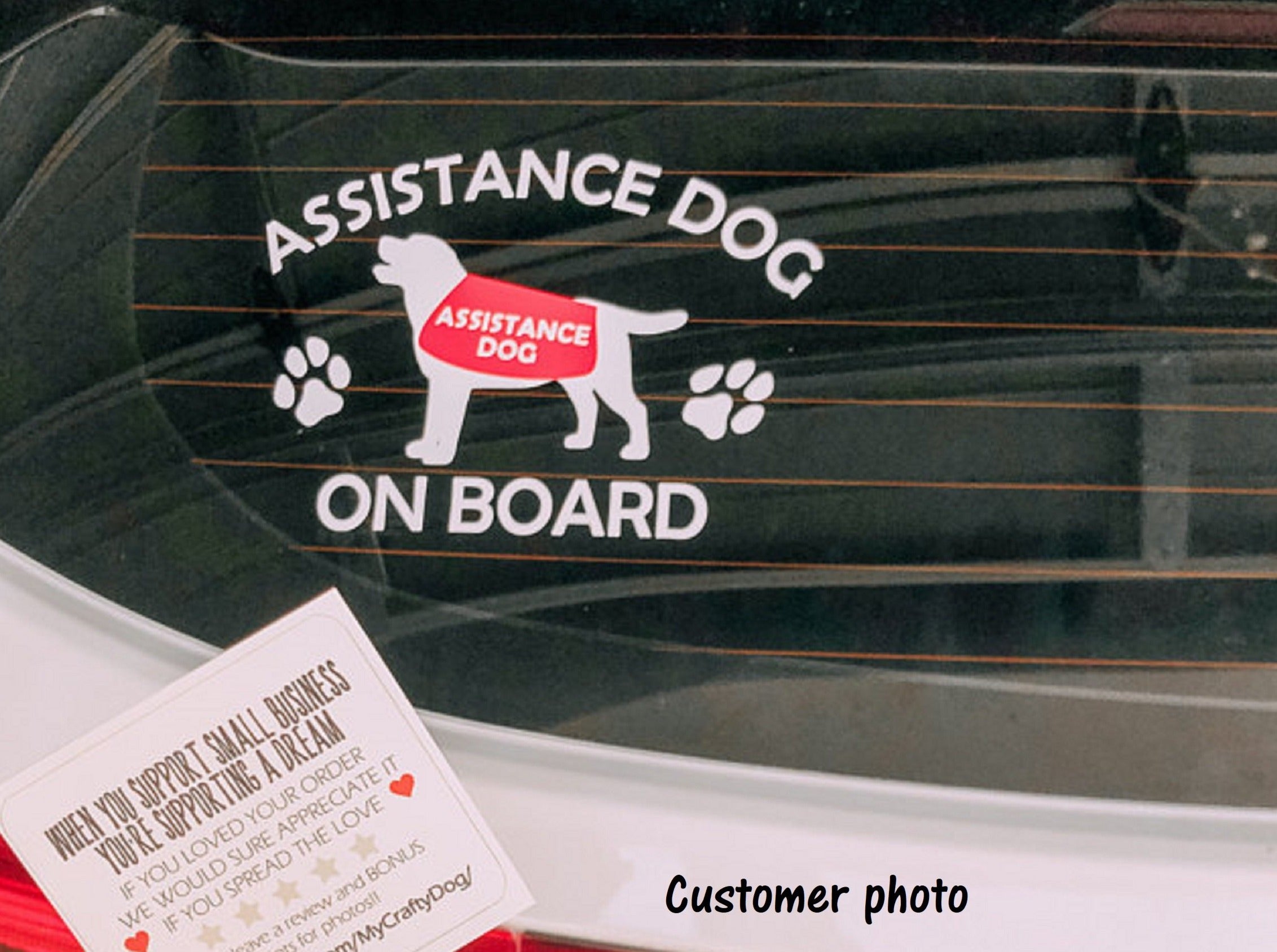 Assistance Dog on Board Car Sticker - My Crafty Dog