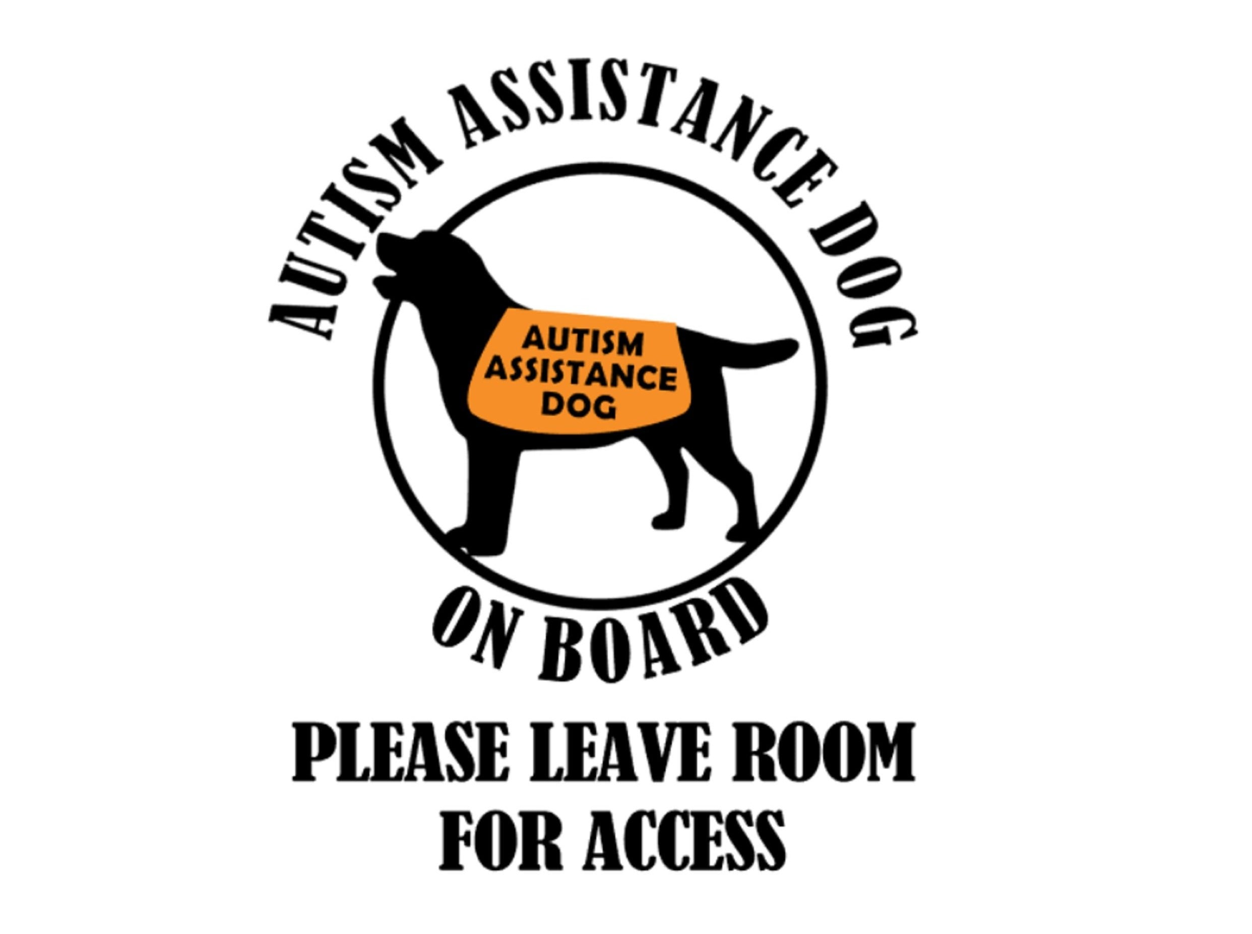 Autism Assistance Dog on Board Car Sticker - My Crafty Dog