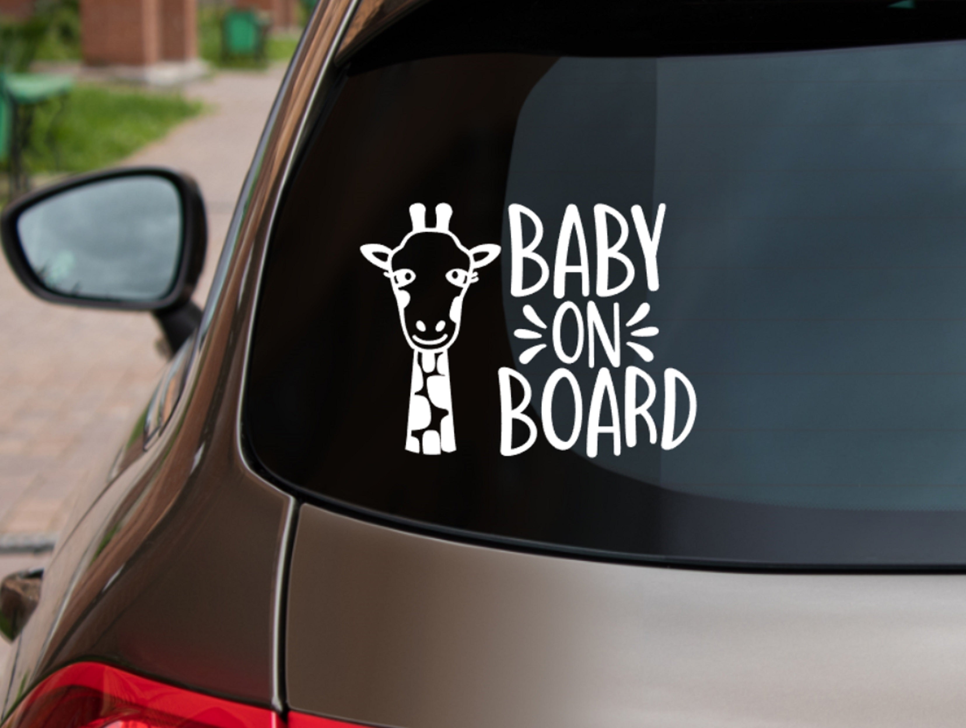 Giraffe Baby on Board Car Sticker