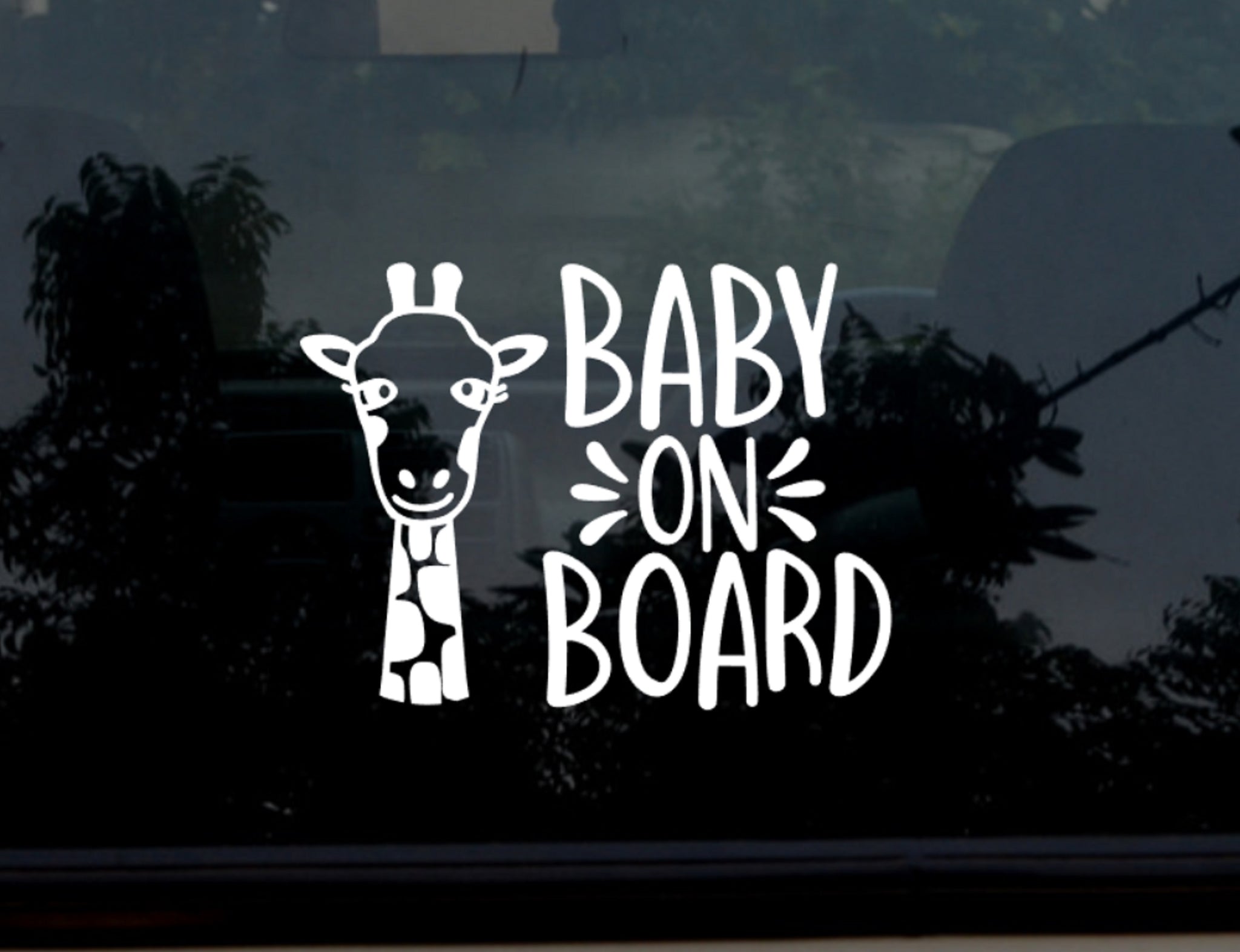 Autoschild Enkelin On Board Mit Baby Giraffe Design Baby An