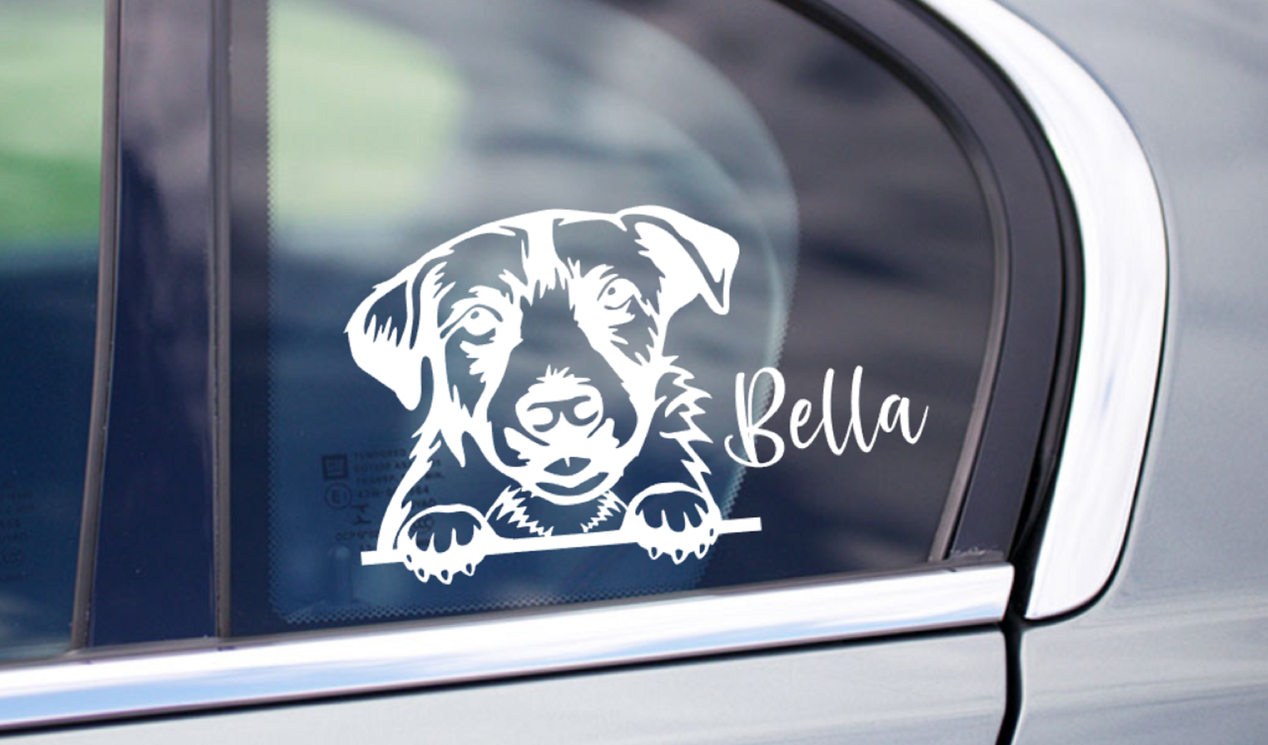 Border Terrier Peeking Dog Car Sticker
