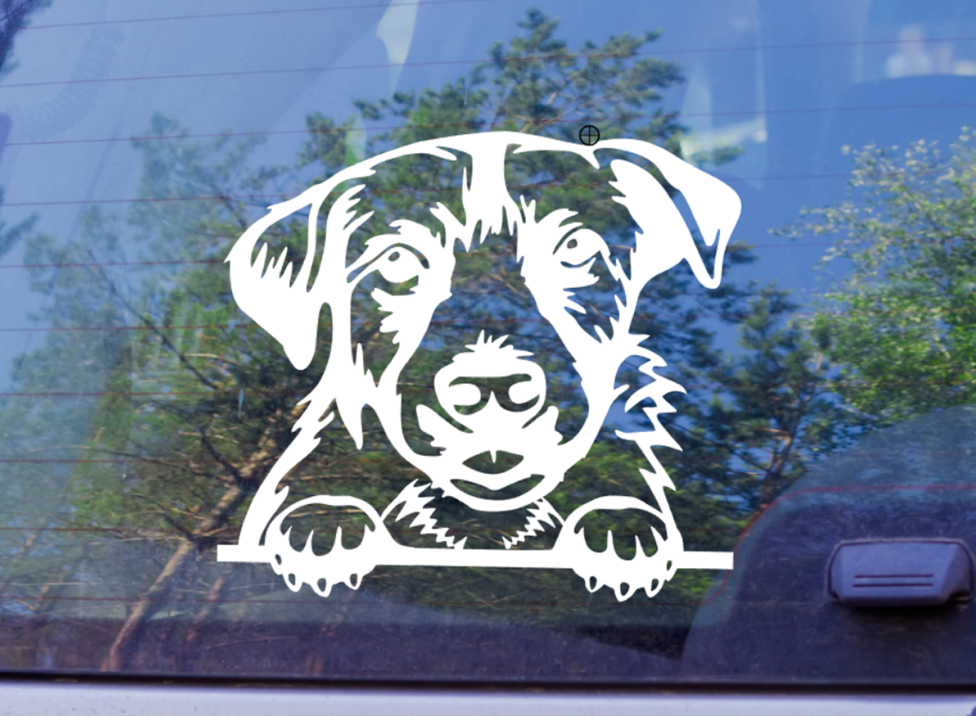 Border Terrier Peeking Dog Car Sticker