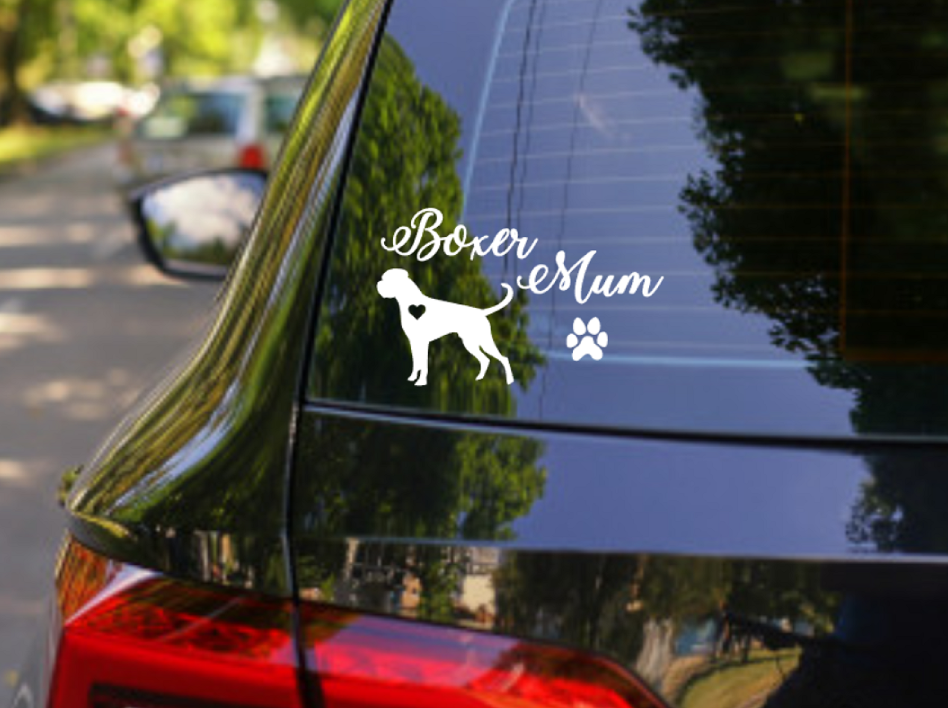 Boxer Mum Sticker Car Decal