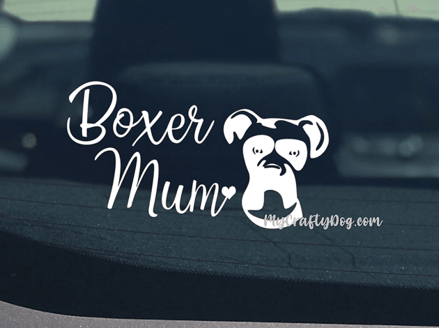 Boxer Mum Decal - My Crafty Dog