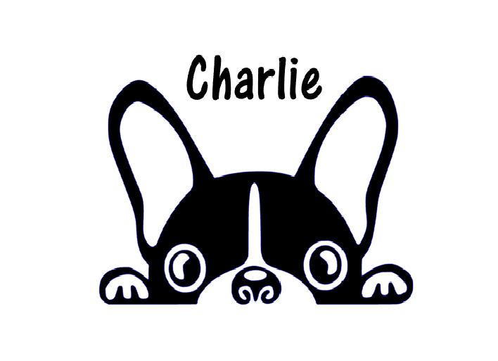 French Bulldog Cute Sticker - Plain or Add Name/Text - My Crafty Dog