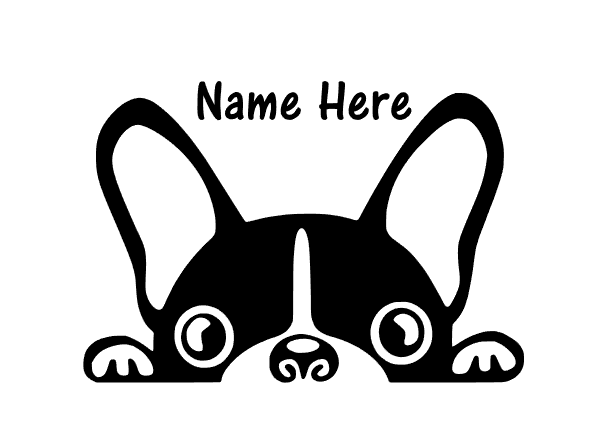 French Bulldog Cute Sticker - Plain or Add Name/Text - My Crafty Dog