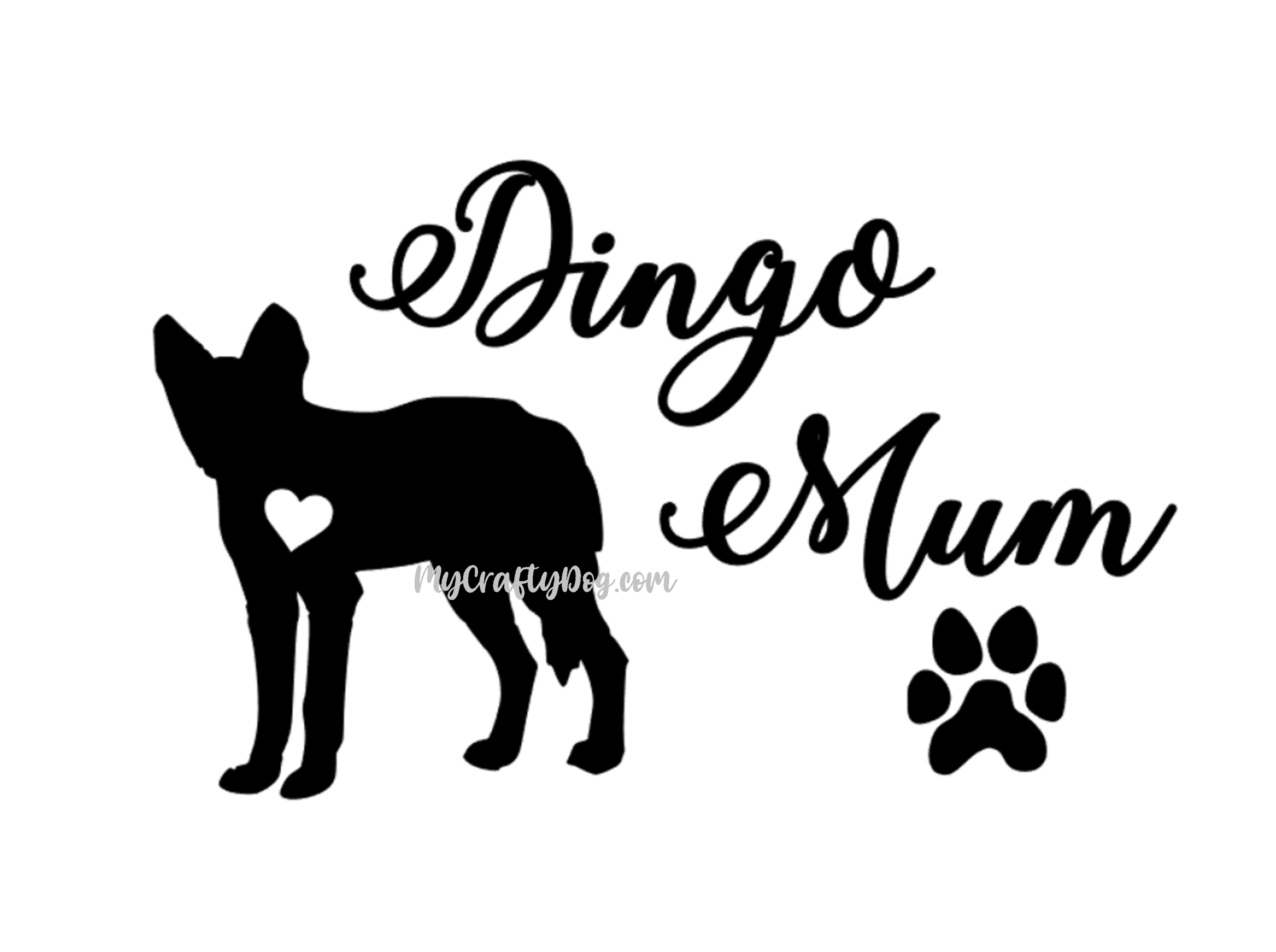 Dingo Mum black sticker