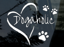 Dogaholic Heart and Paw Dog Car Decal / Sticker - My Crafty Dog