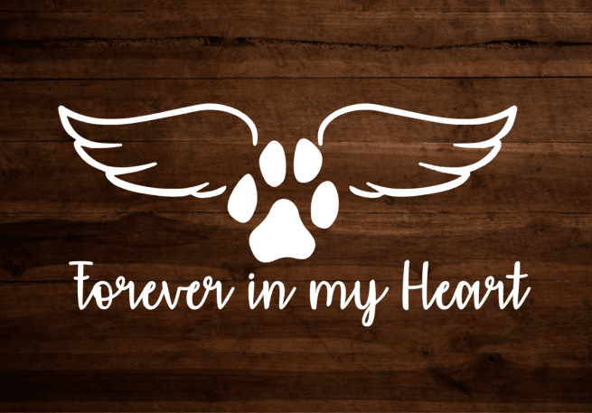 Forever in My Heart Memorial Decal - My Crafty Dog