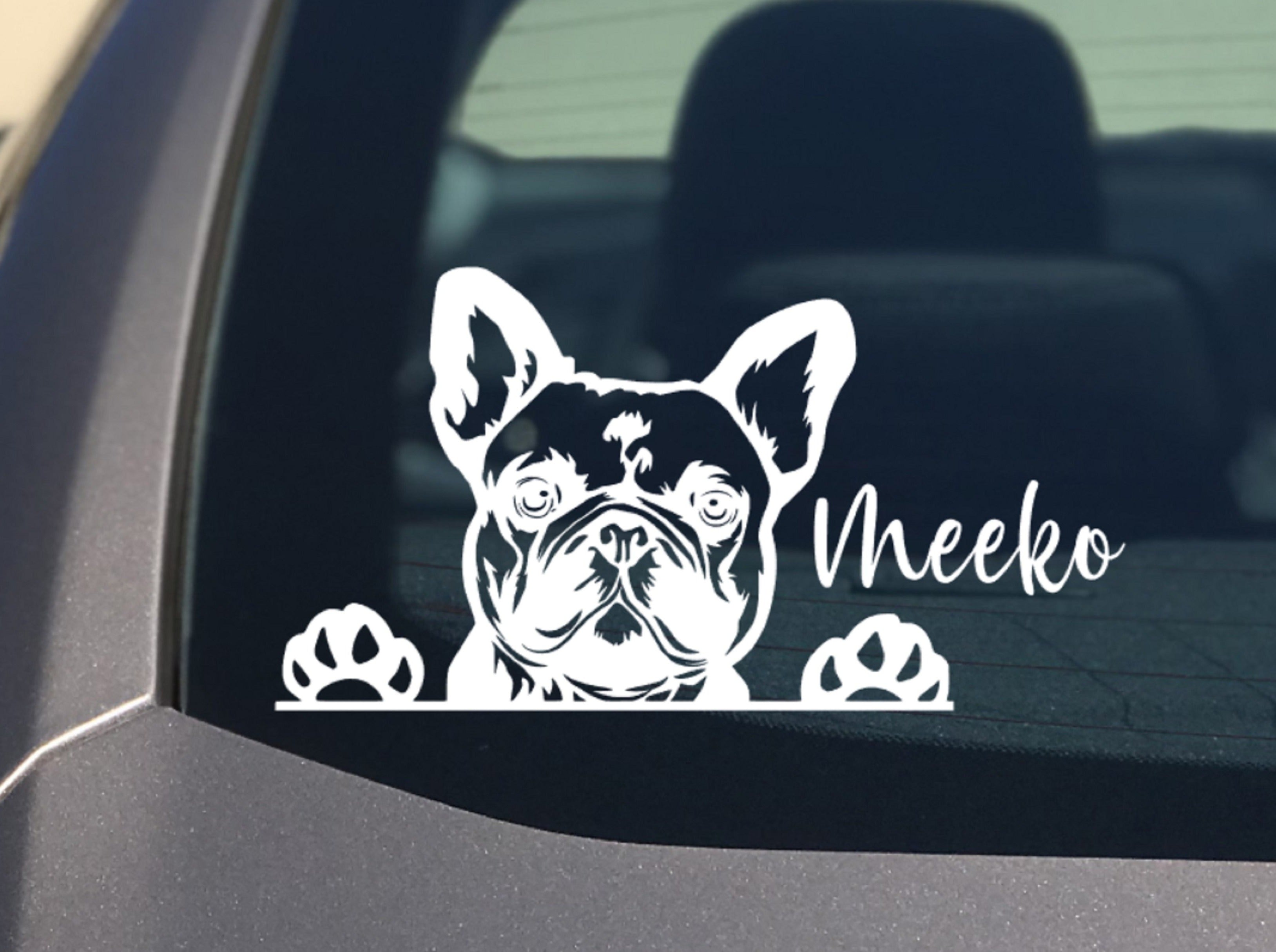 Peeking French Bulldog Car Sticker - My Crafty Dog