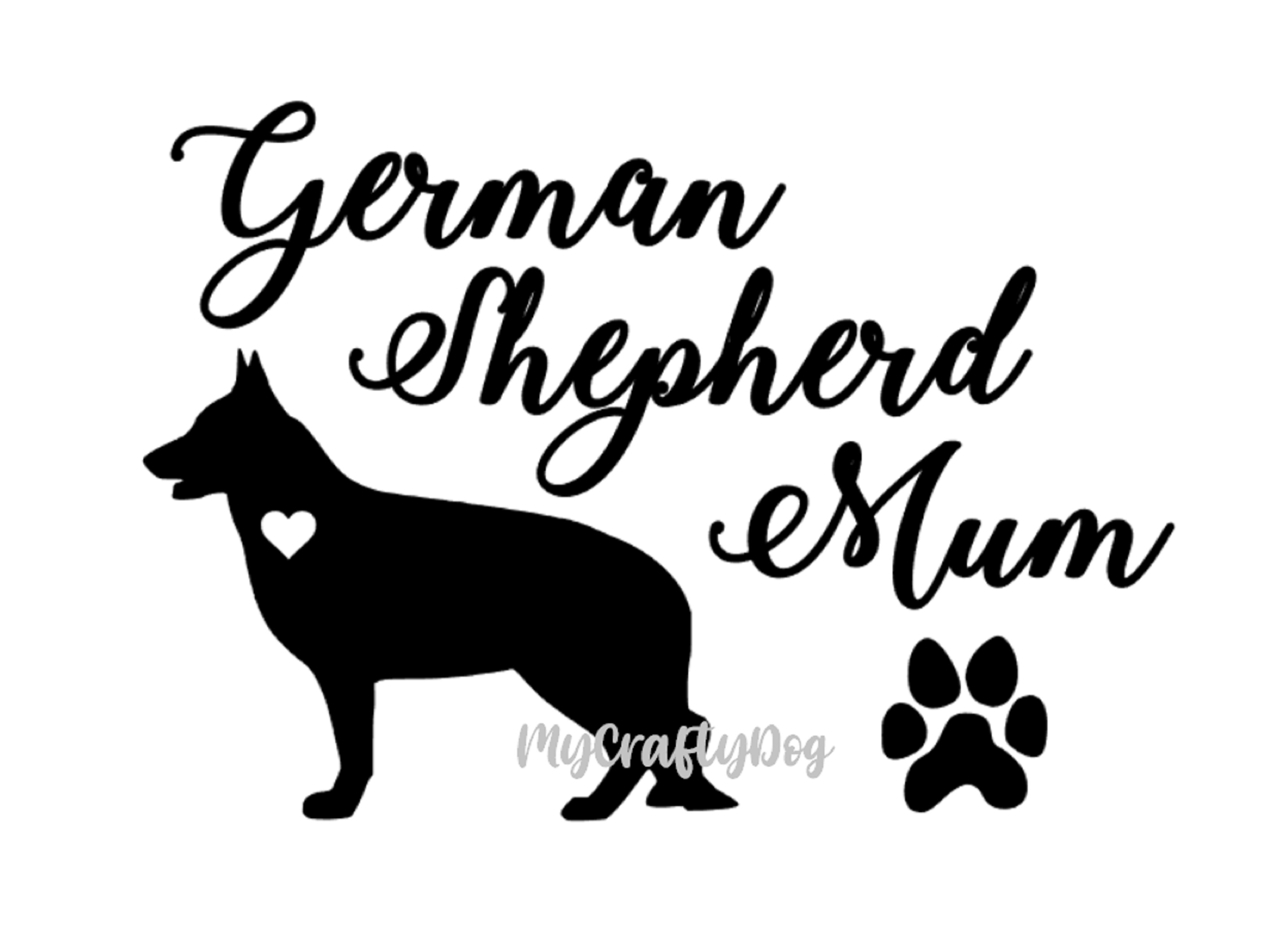 German Shepherd Mum Sticker Car Decal - My Crafty Dog
