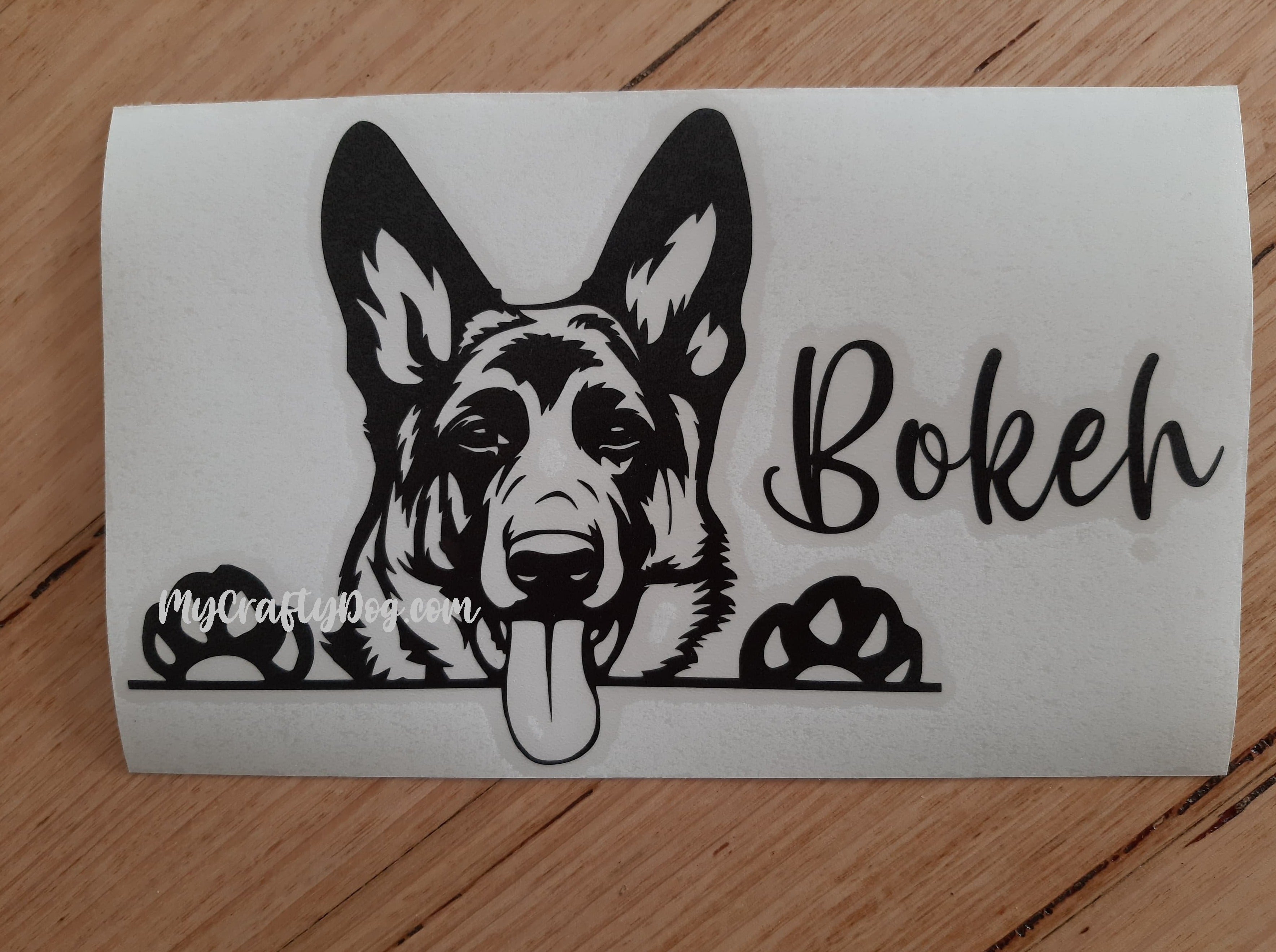 Peeking German Shepherd Car Sticker - My Crafty Dog