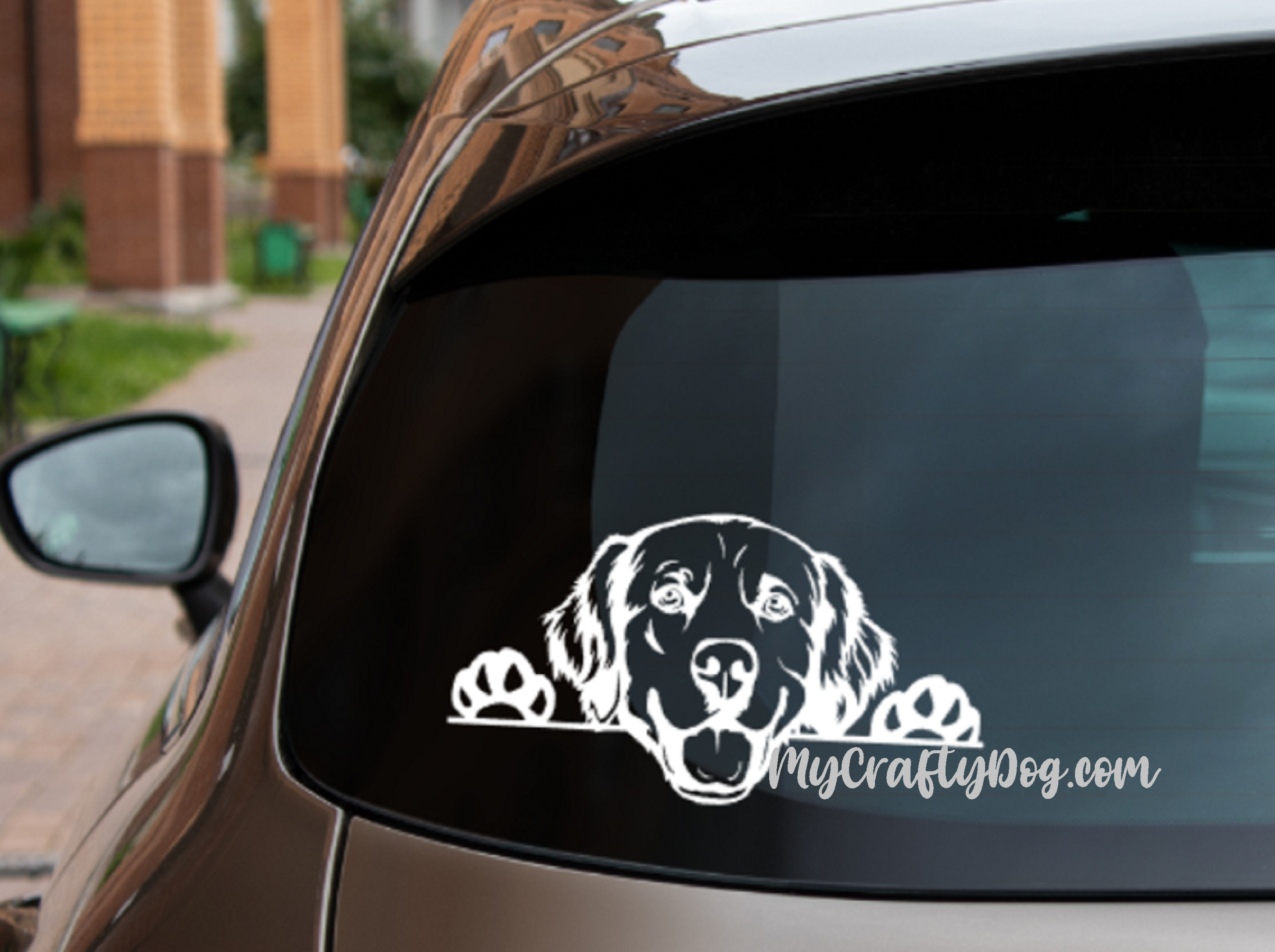 Peeking Golden Retriever Car Sticker - My Crafty Dog