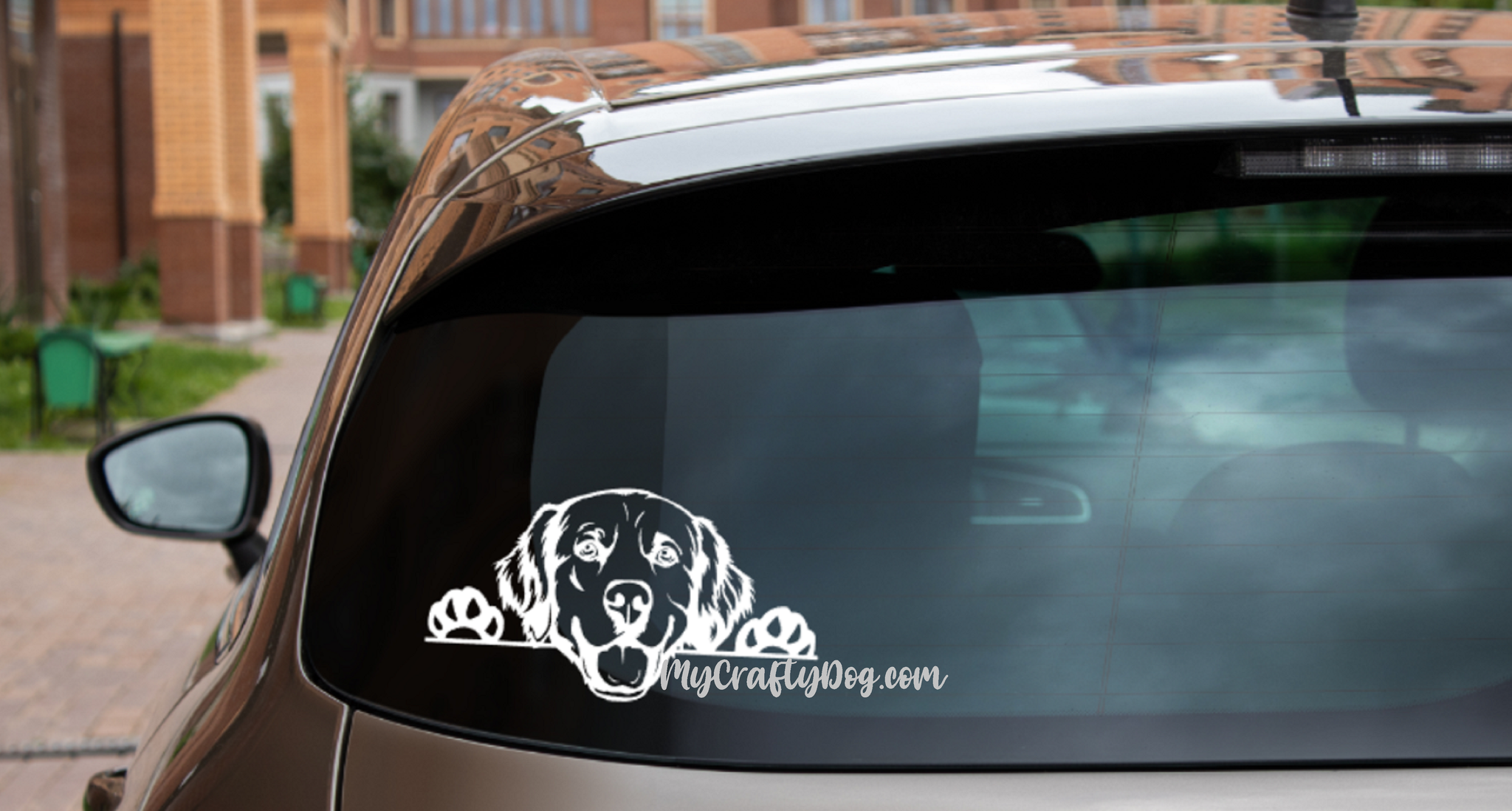 thumbnail image 2 of Labrador Retriever Dog Silhouette Car Sticker - TenStickers 2 of 9
