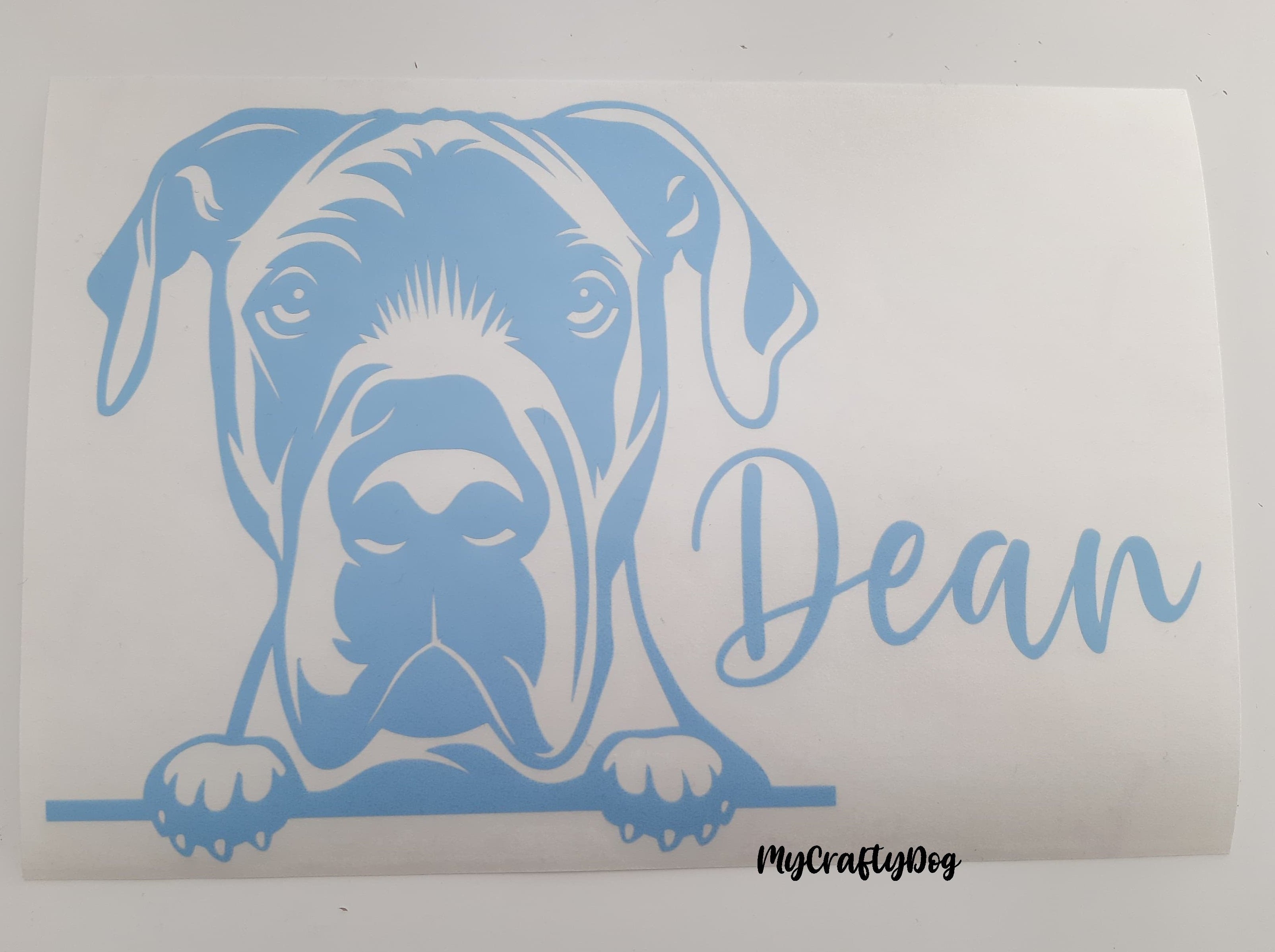 Peeking Great Dane Car Sticker - My Crafty Dog