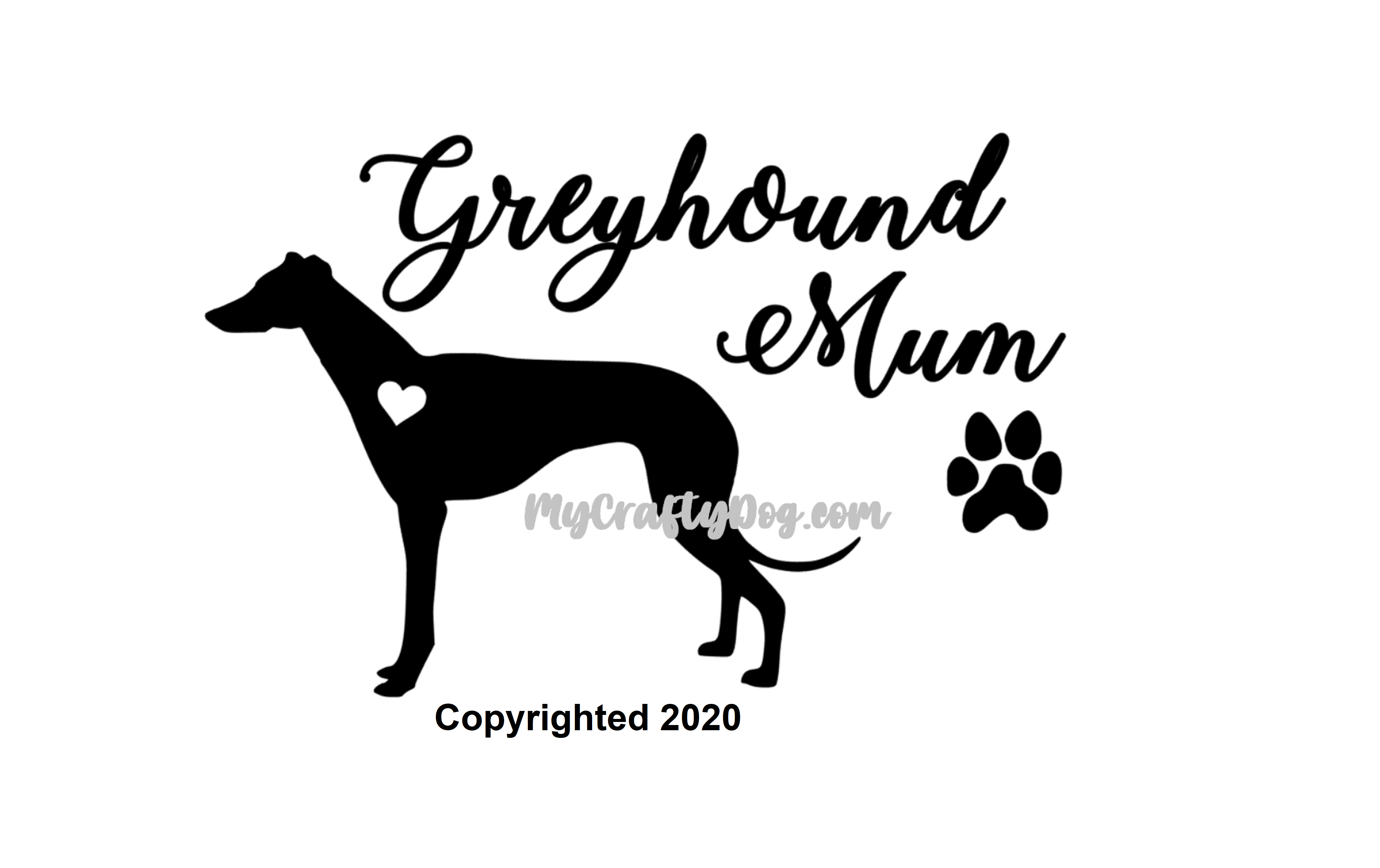 Greyhound Mum Decal - My Crafty Dog