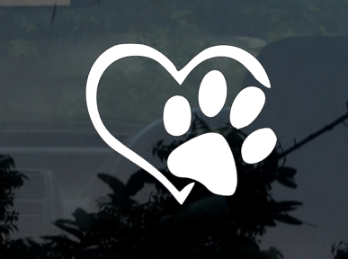 Love Heart & Paw Sticker - My Crafty Dog