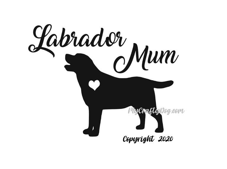 Labrador Mum Decal Adult with Heart - My Crafty Dog