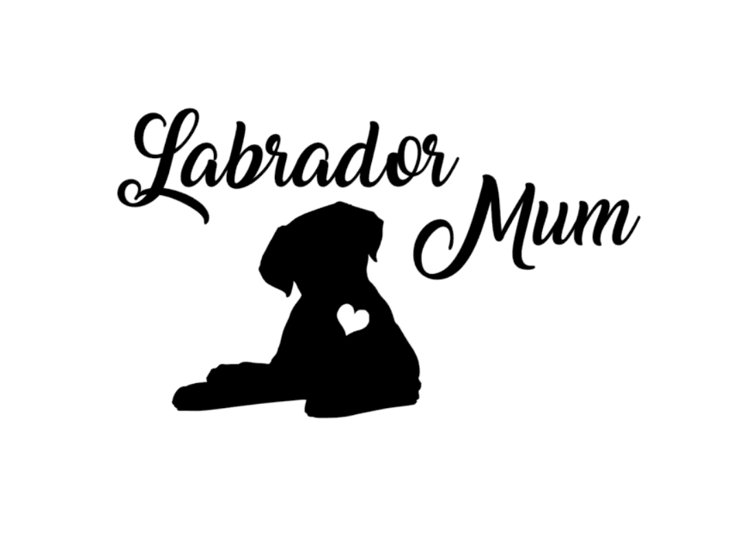 Labrador Mum Puppy Dog Car Decal / Sticker with Heart - My Crafty Dog