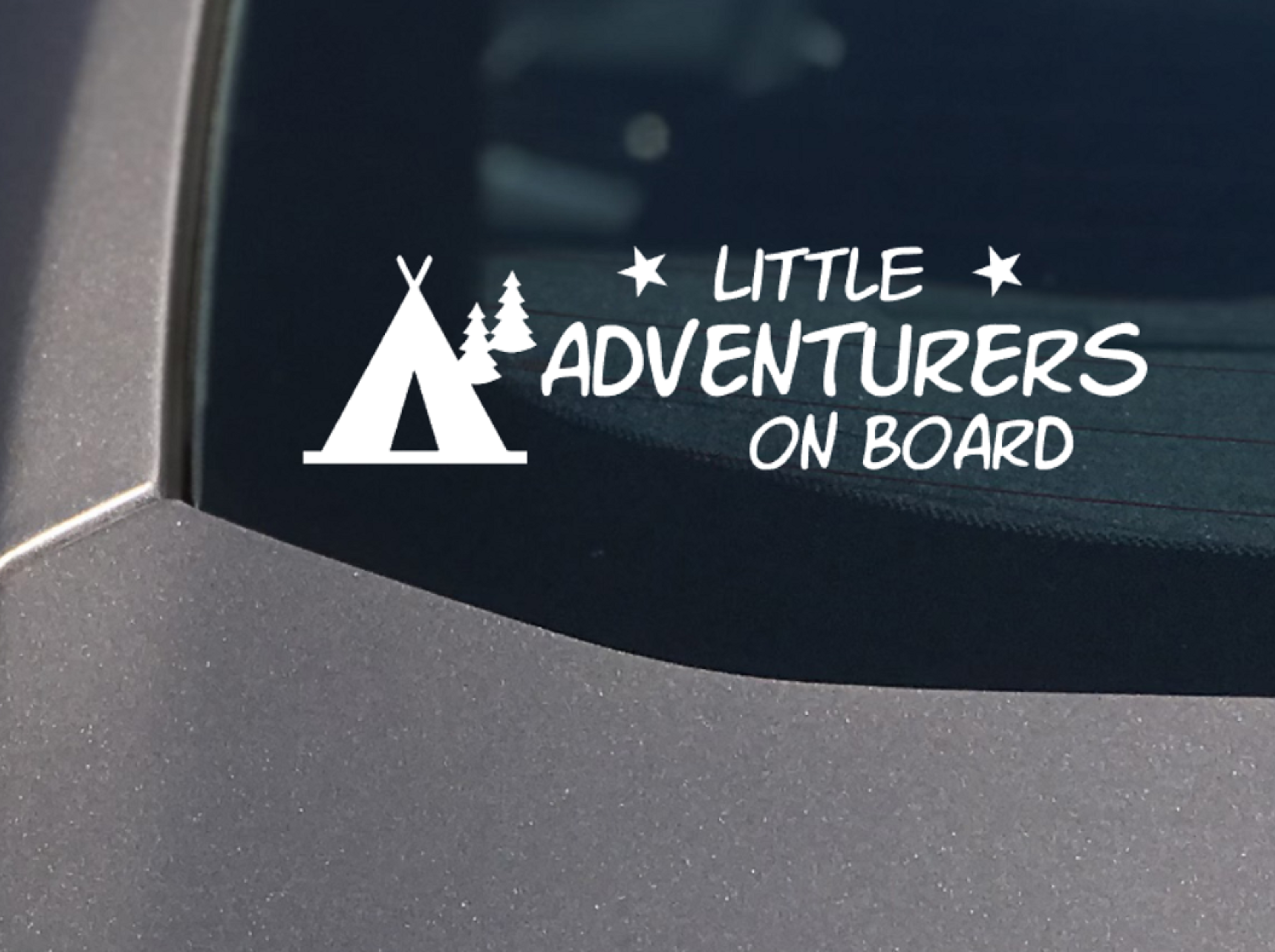 Little Adventurers On Board Car Decal. Camping with Kids - My Crafty Dog
