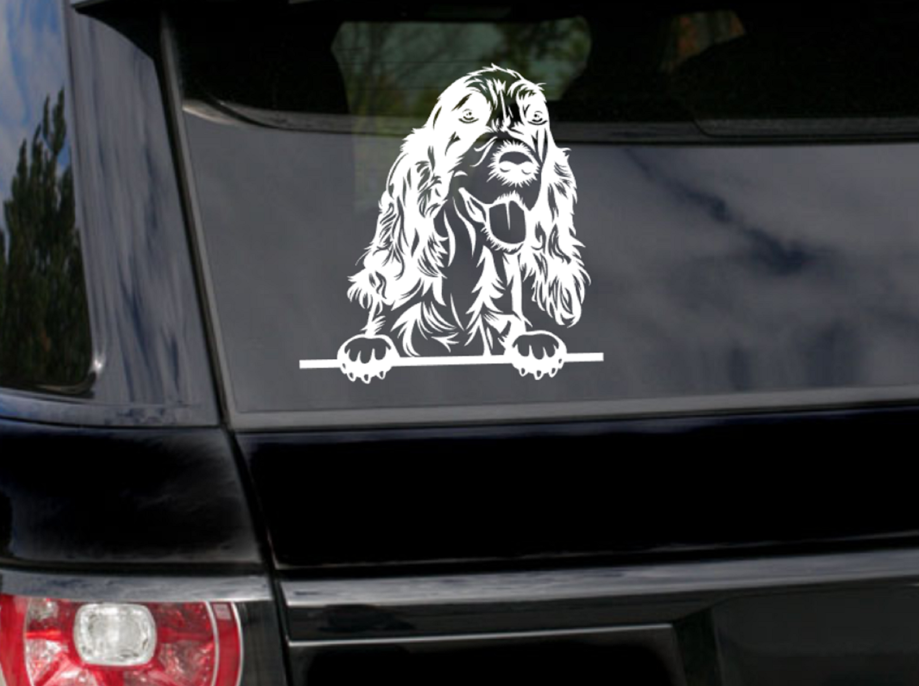 Peeking English Cocker Spaniel Car Sticker - My Crafty Dog