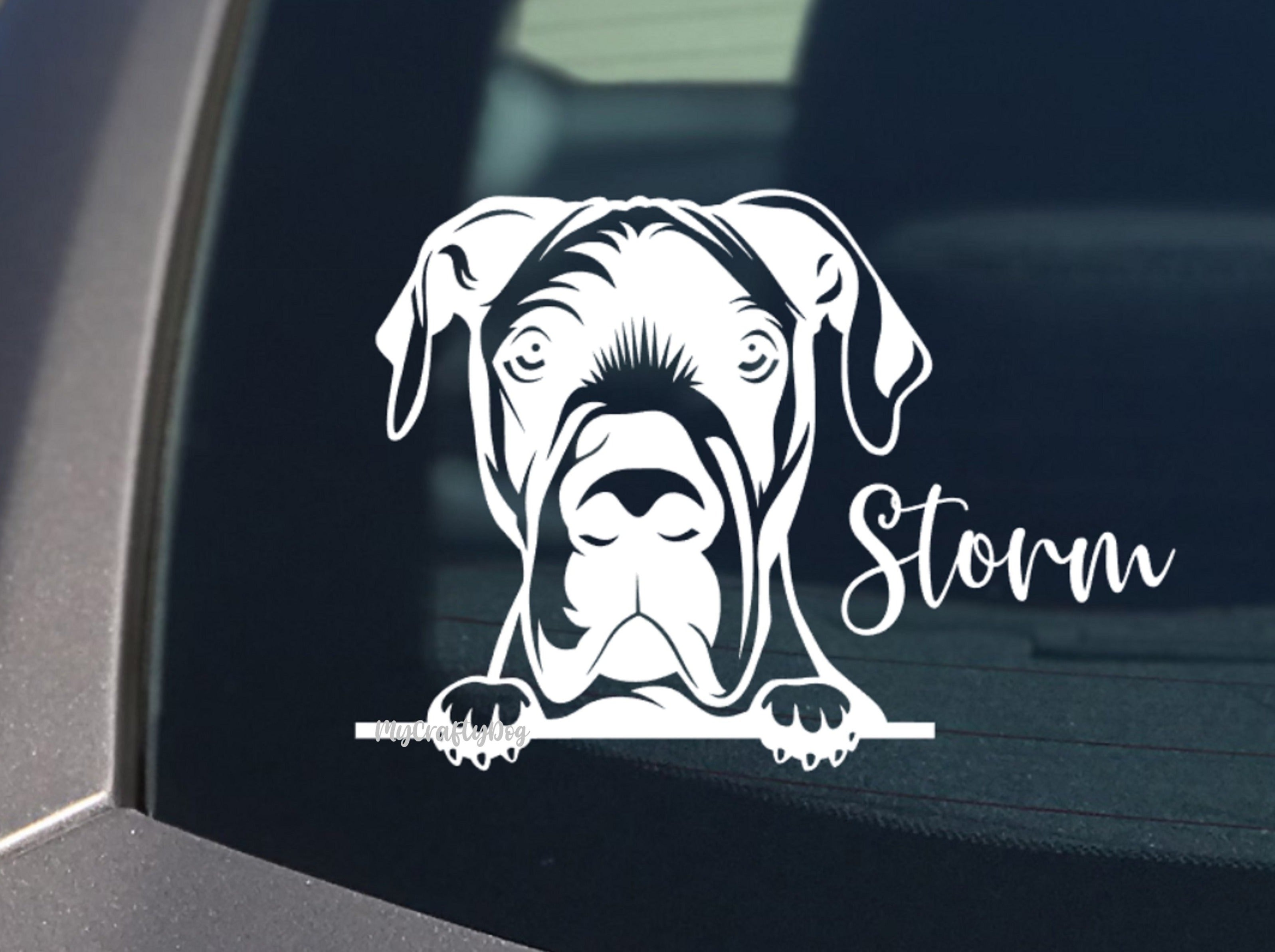 Peeking Great Dane Car Sticker - My Crafty Dog