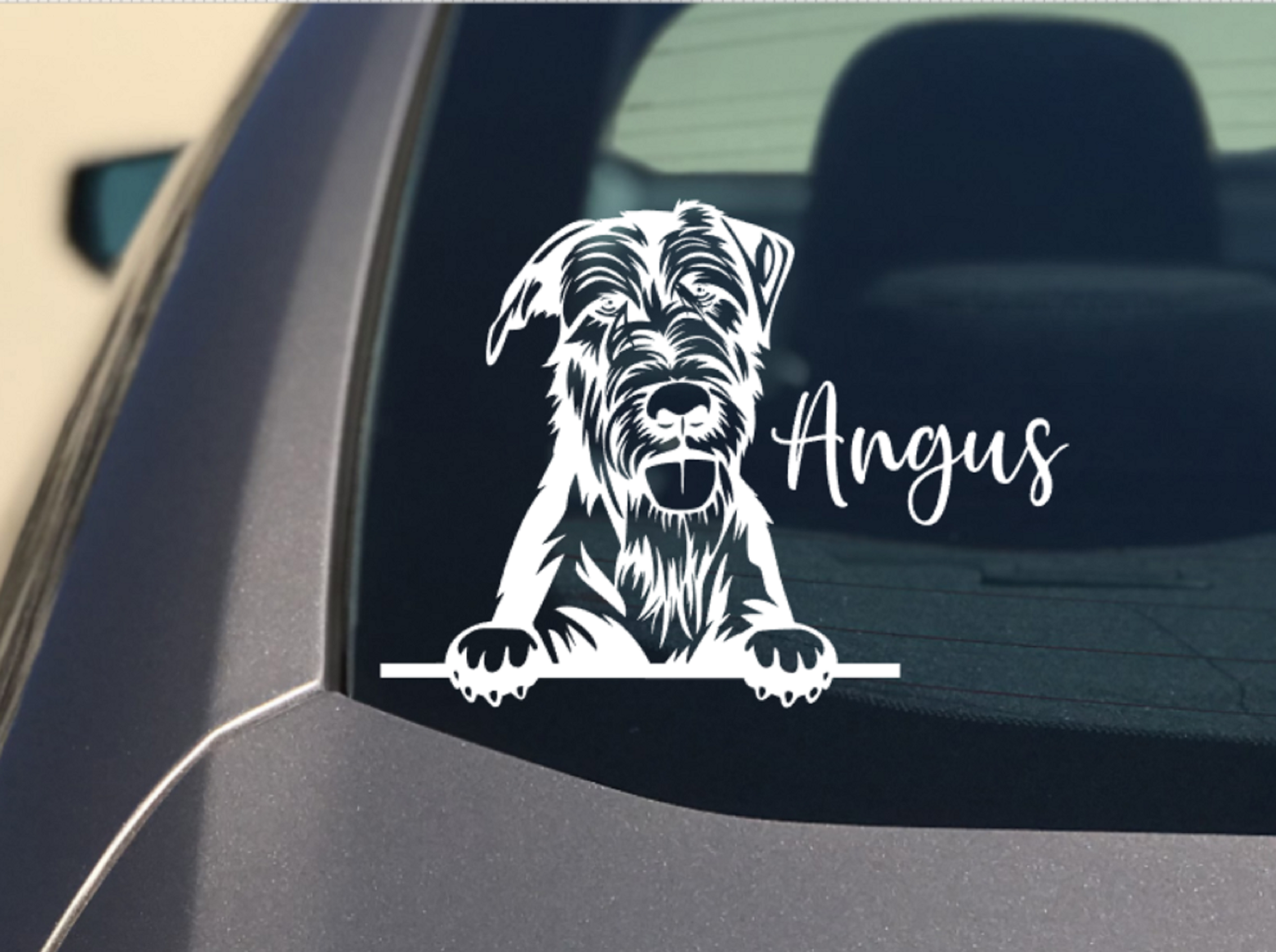 Peeking Irish Wolfhound Car Sticker - My Crafty Dog