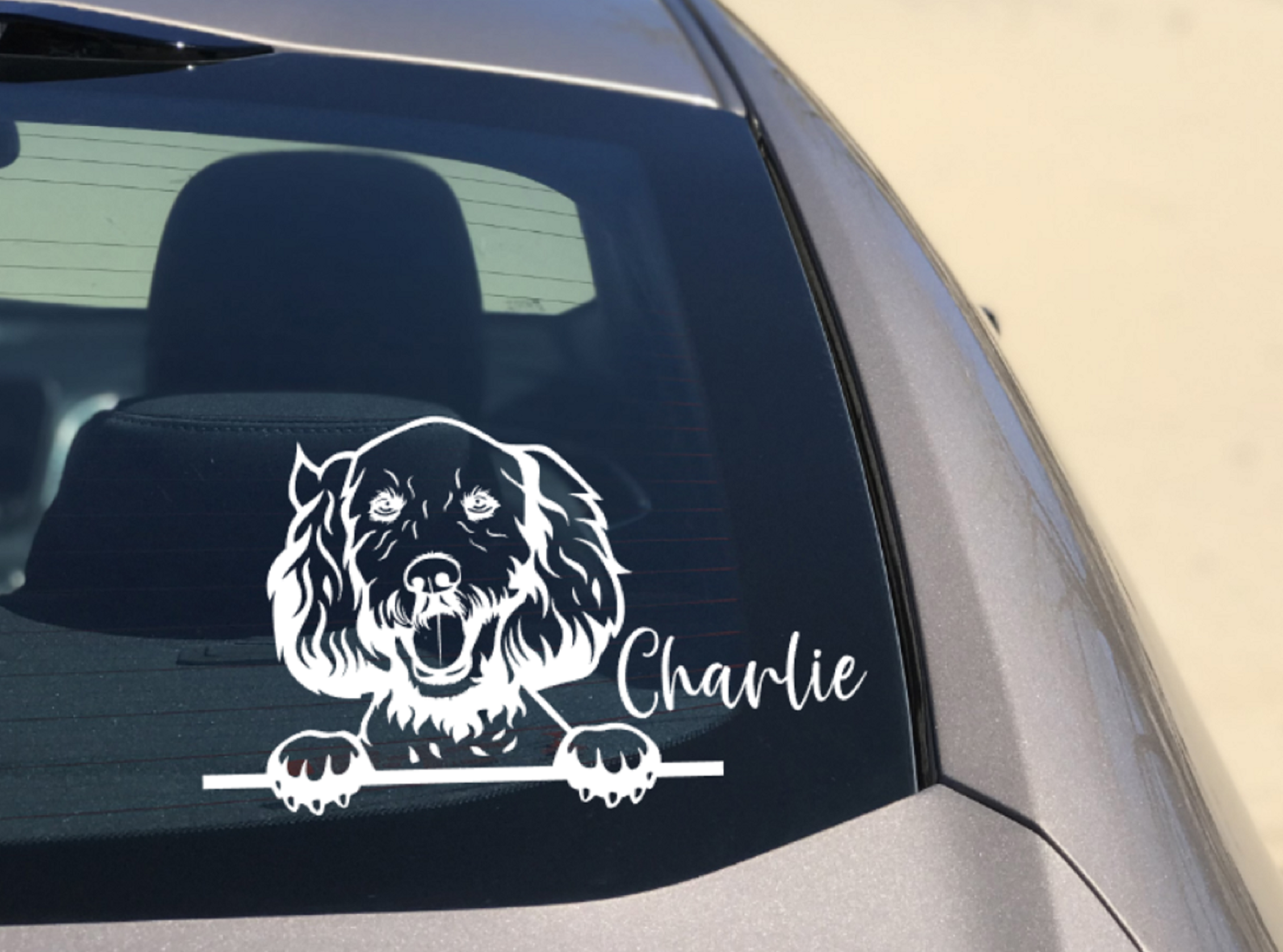 Peeking Labradoodle Car Sticker - My Crafty Dog